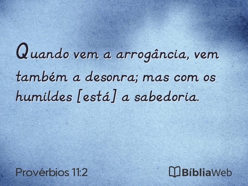Provérbios 11:2 em imagem para compartilhar