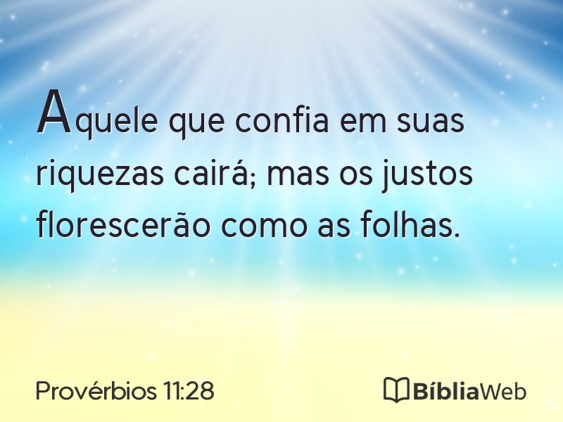 Provérbios 11:28 em imagem para compartilhar