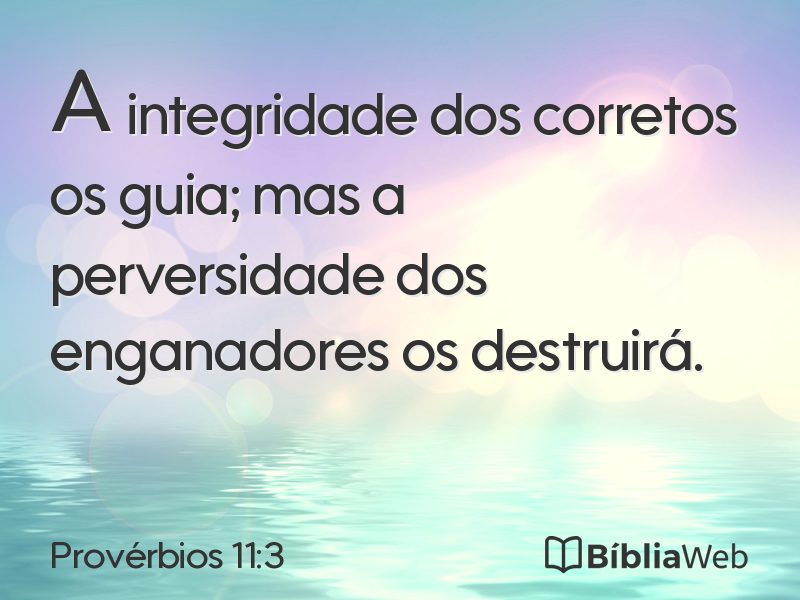 Provérbios 11:3 em imagem para compartilhar