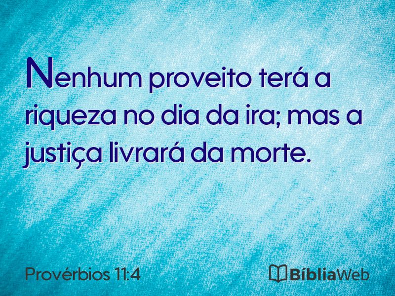 Provérbios 11:4 em imagem para compartilhar