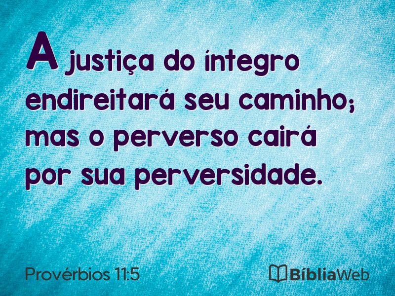 Provérbios 11:5 em imagem para compartilhar