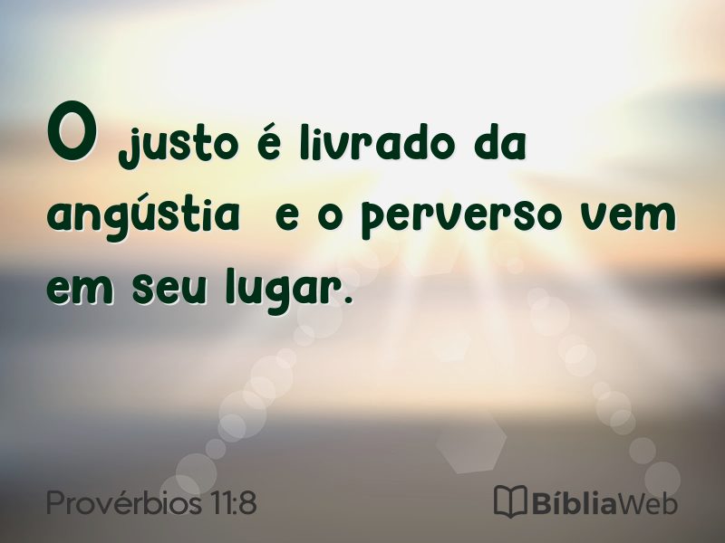 Provérbios 11:8 em imagem para compartilhar