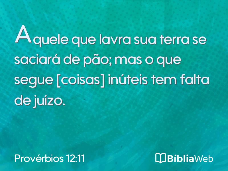 Provérbios 12:11 em imagem para compartilhar