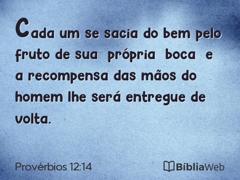 Provérbios 12:14 em imagem para compartilhar