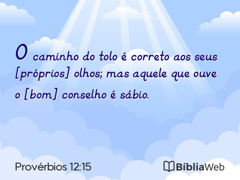 Provérbios 12:15 em imagem para compartilhar