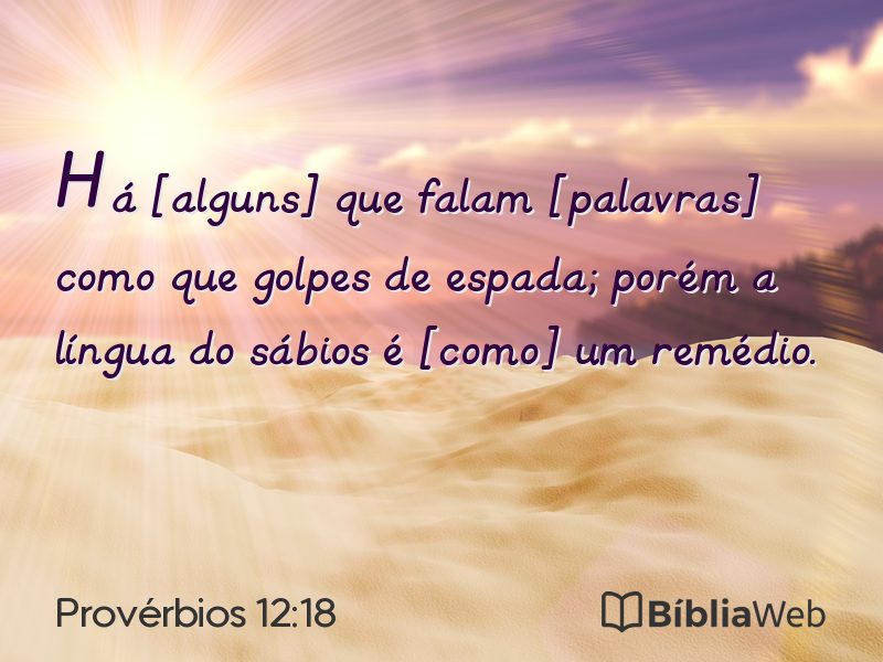 Provérbios 12:18 em imagem para compartilhar