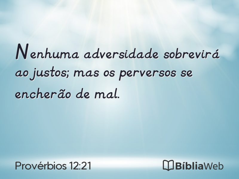 Provérbios 12:21 em imagem para compartilhar