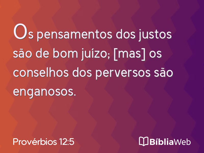 Provérbios 12:5 em imagem para compartilhar