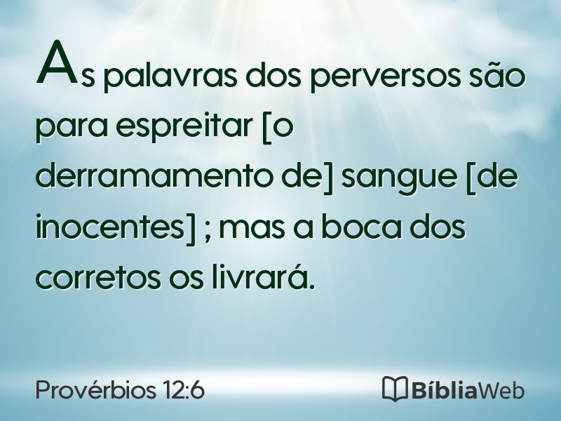 Provérbios 12:6 em imagem para compartilhar
