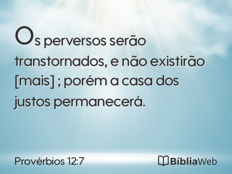 Provérbios 12:7 em imagem para compartilhar