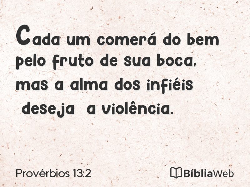 Provérbios 13:2 em imagem para compartilhar