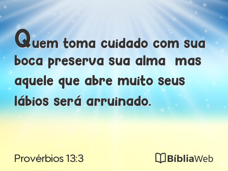 Provérbios 13:3 em imagem para compartilhar