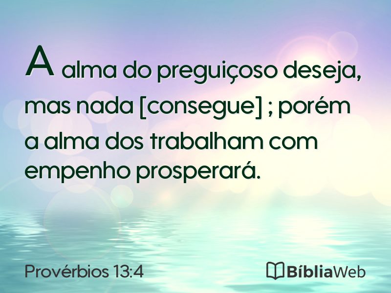 Provérbios 13:4 em imagem para compartilhar