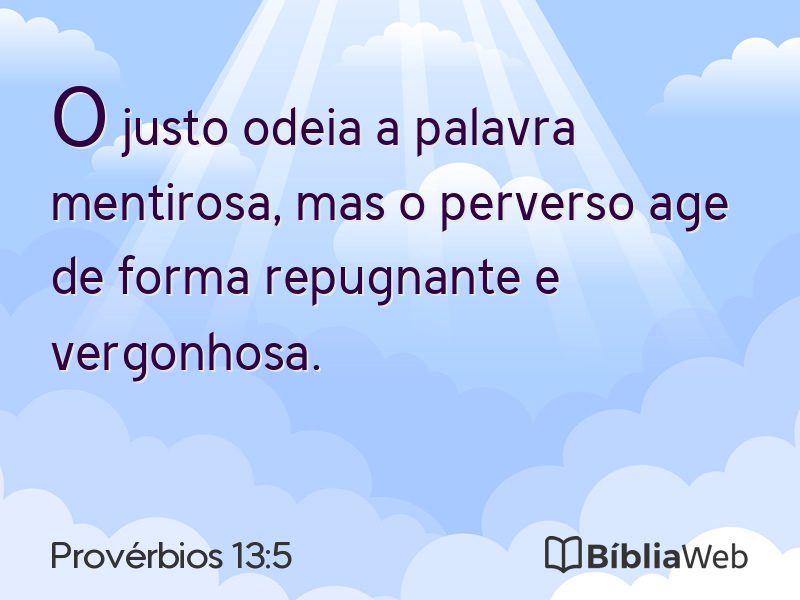 Provérbios 13:5 em imagem para compartilhar