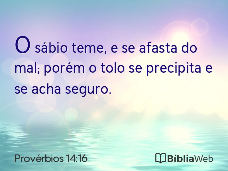 Provérbios 14:16 em imagem para compartilhar