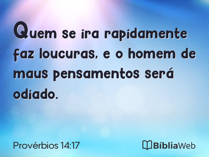 Provérbios 14:17 em imagem para compartilhar