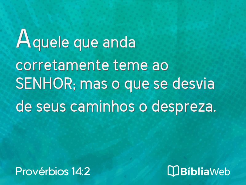 Provérbios 14:2 em imagem para compartilhar