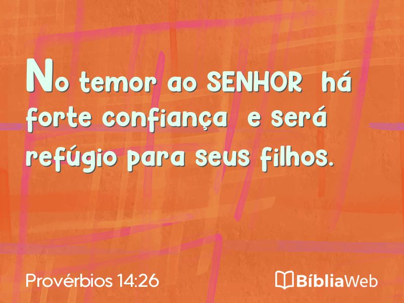 Provérbios 14:26 em imagem para compartilhar