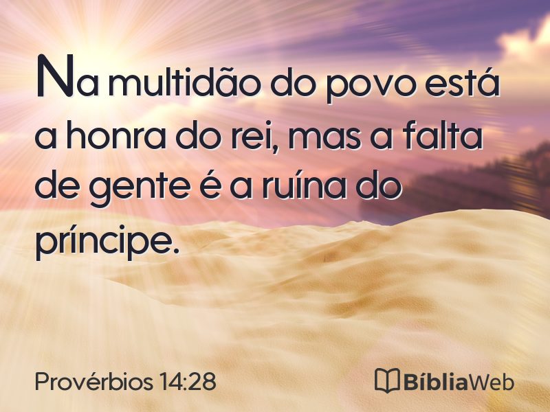 Provérbios 14:28 em imagem para compartilhar