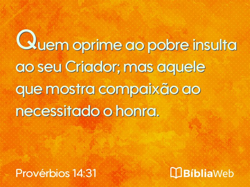 Provérbios 14:31 em imagem para compartilhar