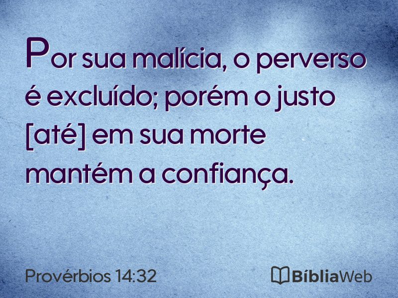 Provérbios 14:32 em imagem para compartilhar