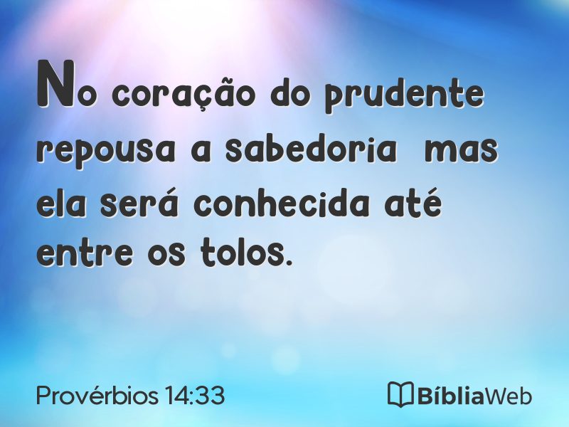 Provérbios 14:33 em imagem para compartilhar