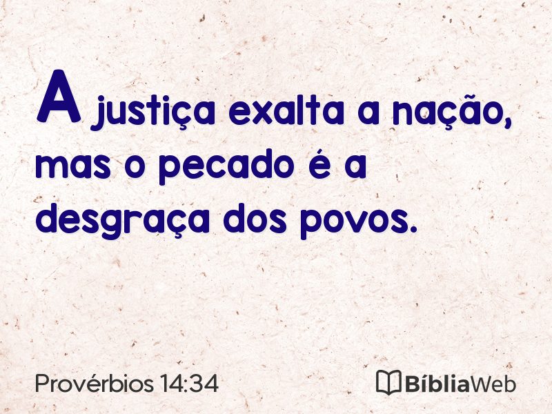 Provérbios 14:34 em imagem para compartilhar