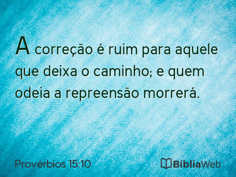 Provérbios 15:10 em imagem para compartilhar