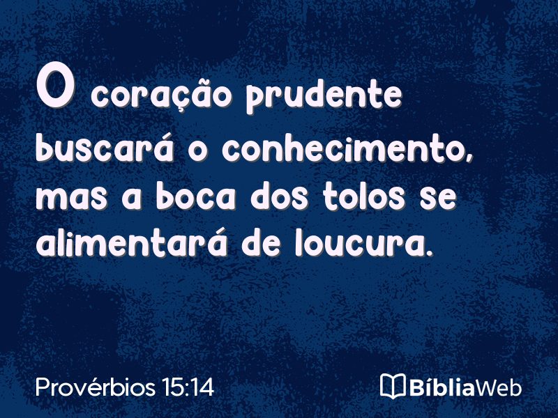 Provérbios 15:14 em imagem para compartilhar