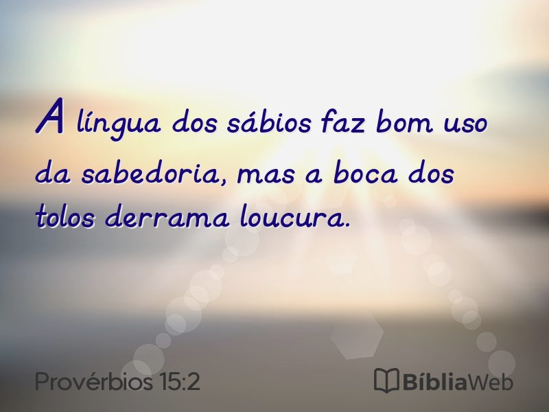 Provérbios 15:2 em imagem para compartilhar