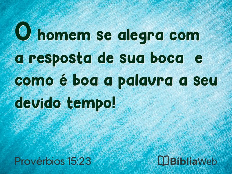 Provérbios 15:23 em imagem para compartilhar
