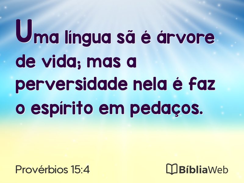 Provérbios 15:4 em imagem para compartilhar