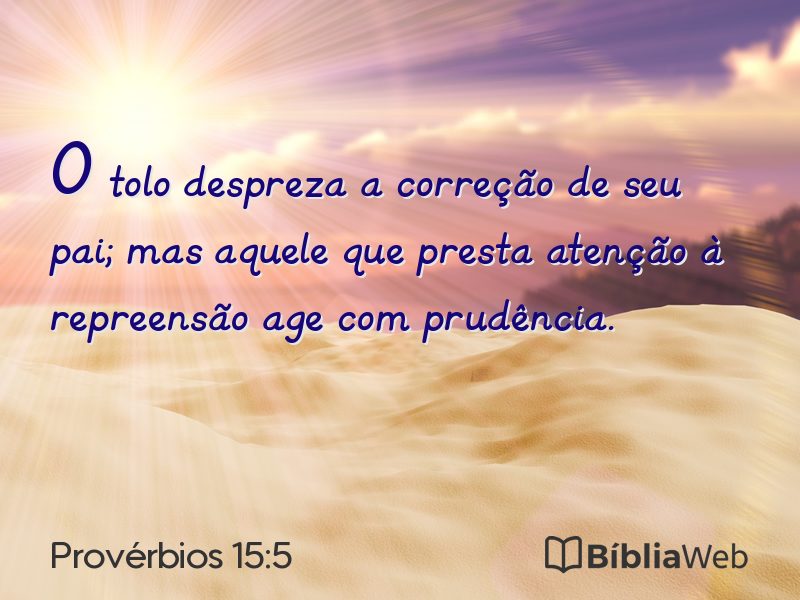 Provérbios 15:5 em imagem para compartilhar