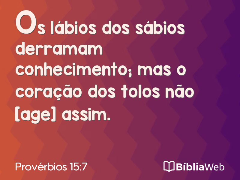 Provérbios 15:7 em imagem para compartilhar