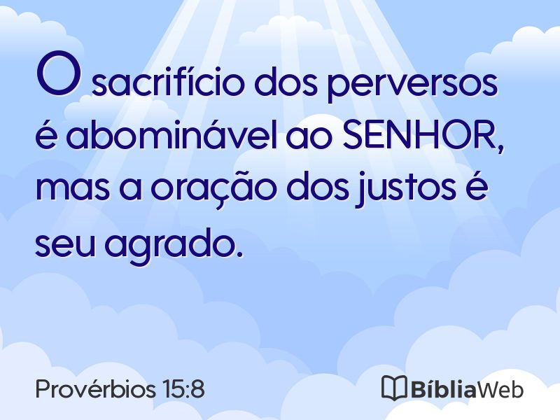 Provérbios 15:8 em imagem para compartilhar