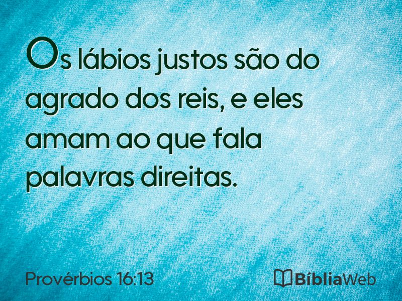 Provérbios 16:13 em imagem para compartilhar