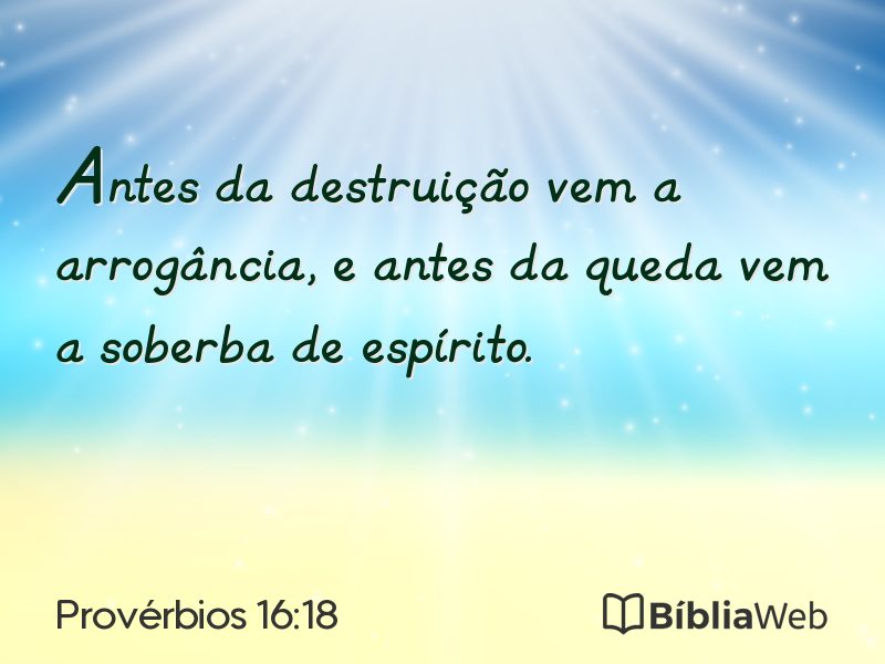 Provérbios 16:18 em imagem para compartilhar