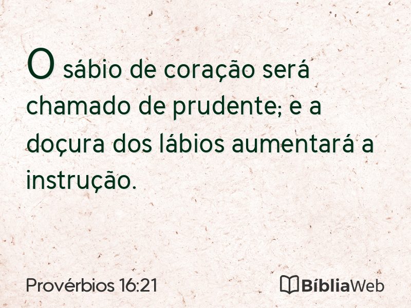 Provérbios 16:21 em imagem para compartilhar