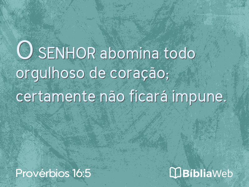 Provérbios 16:5 em imagem para compartilhar