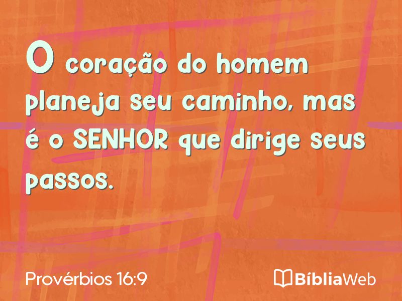 Provérbios 16:9 em imagem para compartilhar
