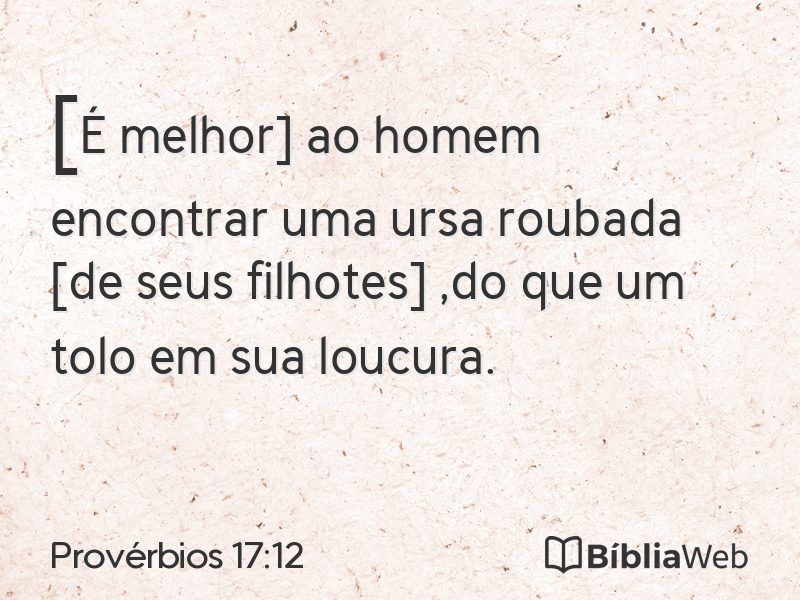 Provérbios 17:12 em imagem para compartilhar