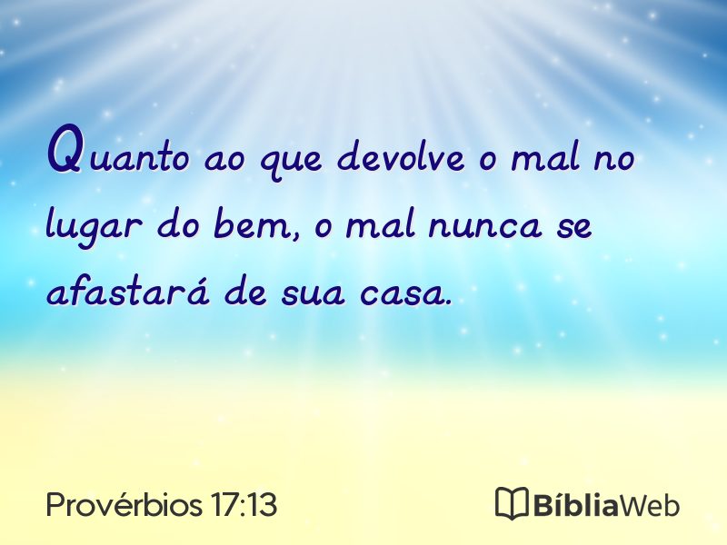 Provérbios 17:13 em imagem para compartilhar