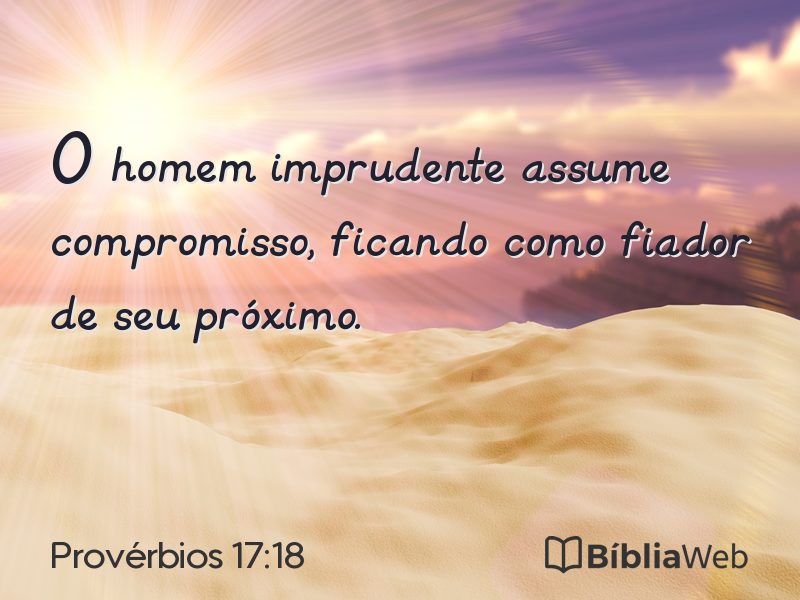 Provérbios 17:18 em imagem para compartilhar