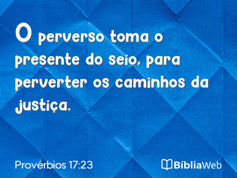 Provérbios 17:23 em imagem para compartilhar