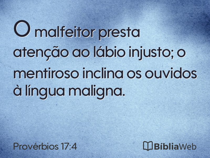 Provérbios 17:4 em imagem para compartilhar