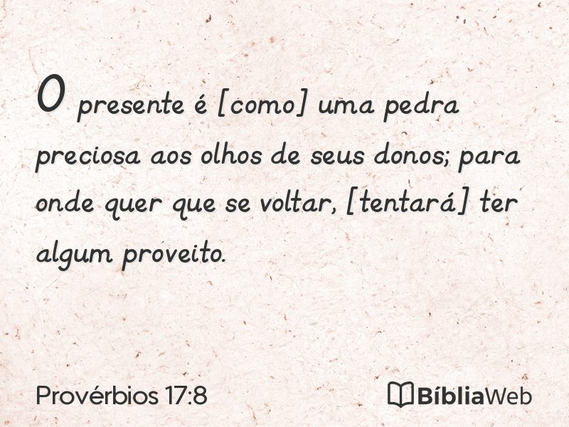 Provérbios 17:8 em imagem para compartilhar