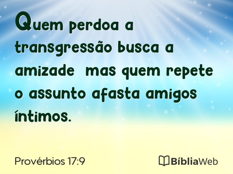 Provérbios 17:9 em imagem para compartilhar