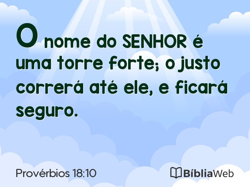 Provérbios 18:10 em imagem para compartilhar