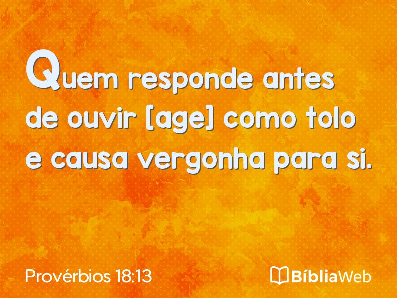 Provérbios 18:13 em imagem para compartilhar