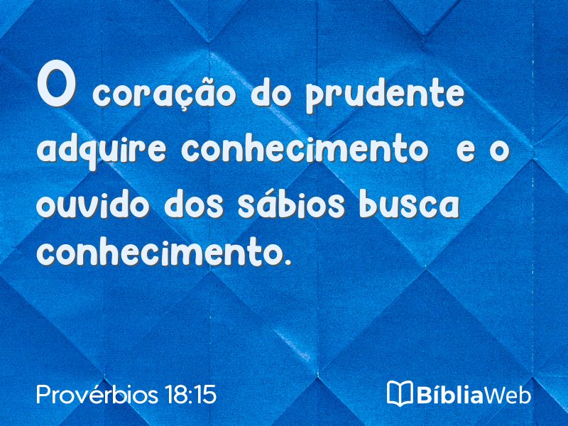 Provérbios 18:15 em imagem para compartilhar